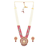 Kundan Jaipuri Long Necklace Set for Women