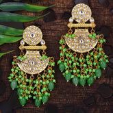 Ethnic Style Green Beads Hanging Jaipuri Earring for women's and girls