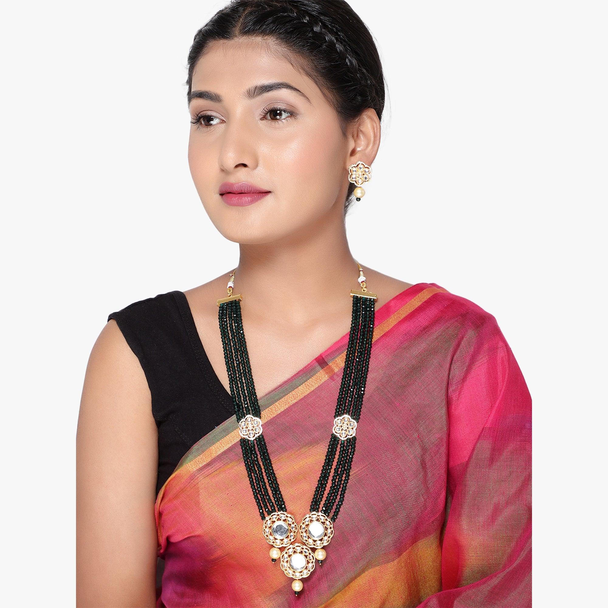 Buy Prapti Handicrafts Cotton Thread Crochet Beads Necklace And Earring  Jewellery Set For Women (Black & Red) at Amazon.in