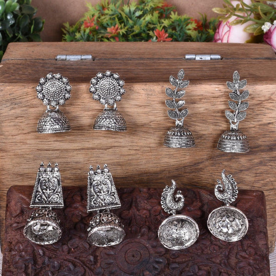Set of 4 Traditional Jhumki Earrings Combo