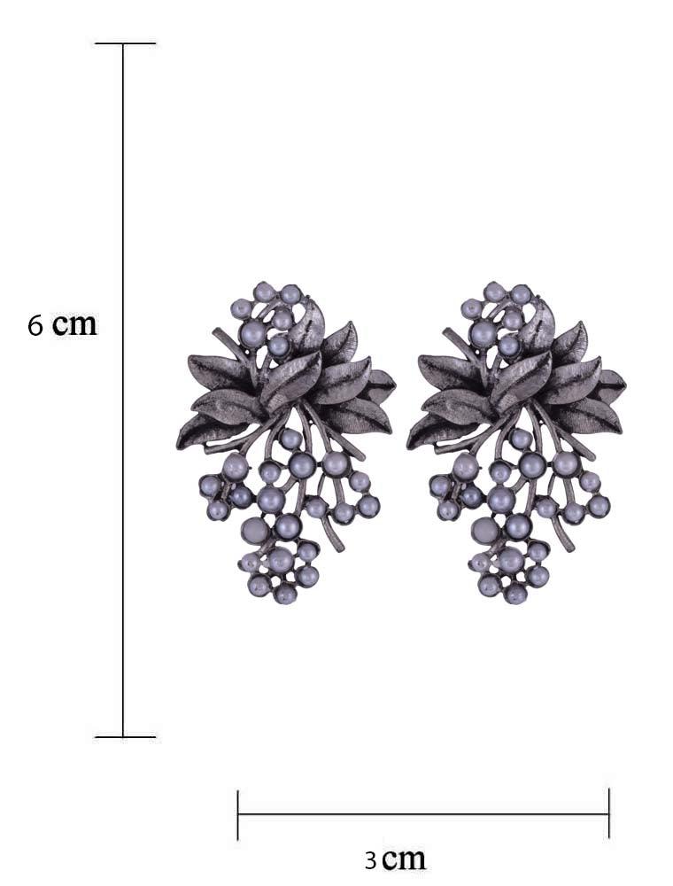 Traditional Silver Oxidised Antique Partywear Hanging Earring For Women And Girls