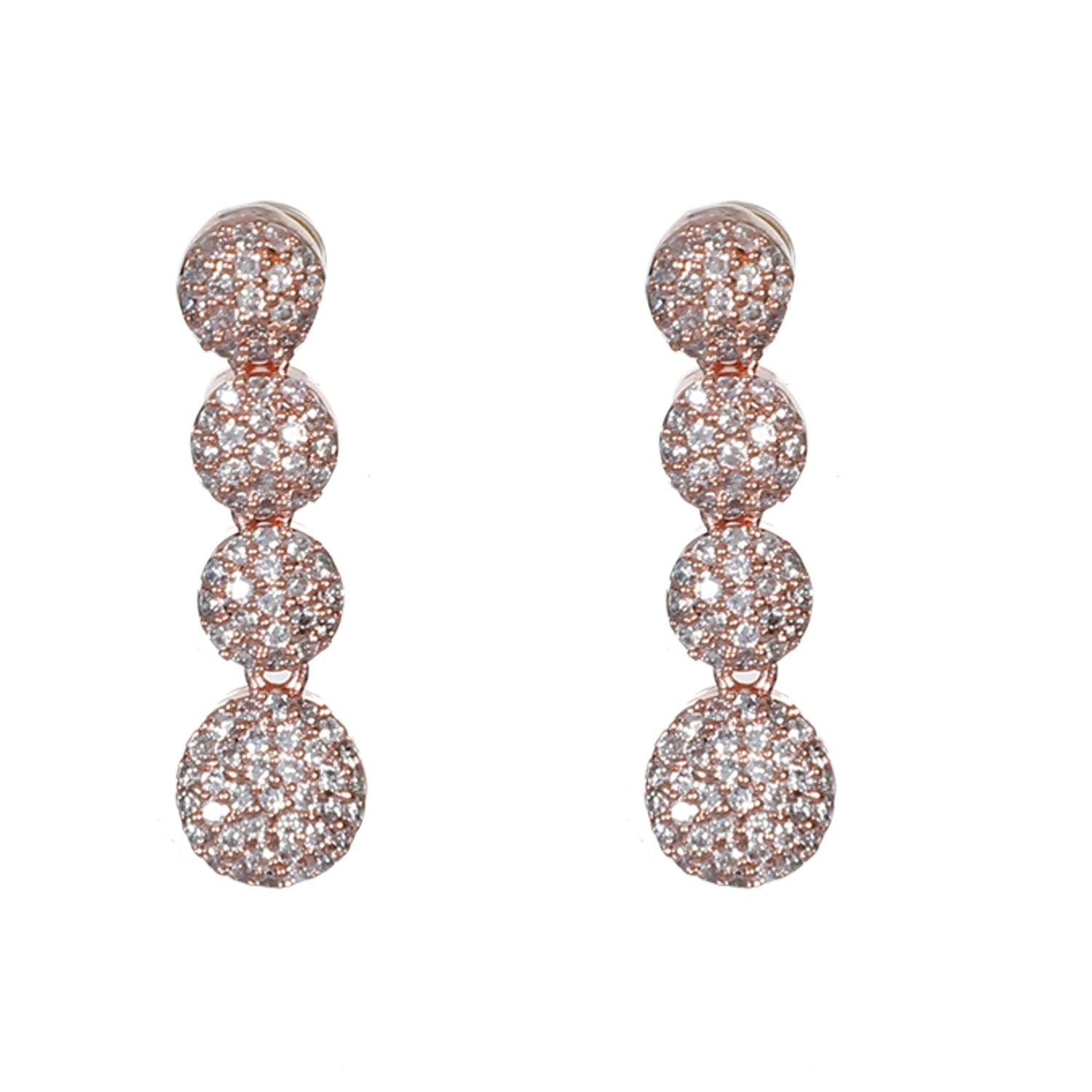 Steorra Jewels Golden Stone American Diamond Choker Necklace Set - Steorra Jewels