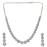 Steorra Jewels White Stone American Diamond Choker Necklace Set - Steorra Jewels