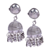 Traditional Jhumki Style Silver Oxidized Earrings