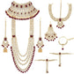 Ethnic Indian Traditional Maroon Gold Plated Kundan Dulhan Bridal Jewellery Set