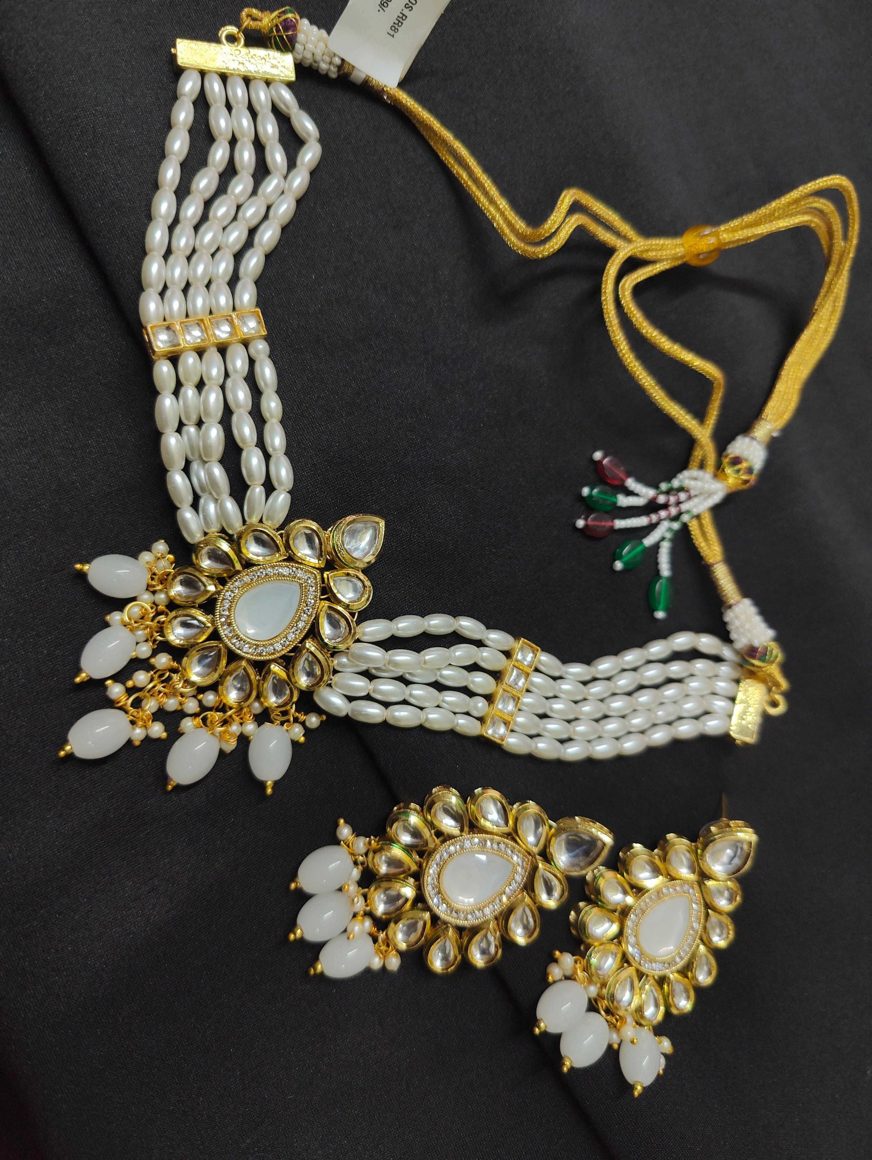 Indian Traditional Ethnic Gold Plated Stone Choker Necklace With Earrings  Gift | eBay