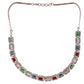 Wedding Collection Golden Multicolor Stone American Diamond Choker Necklace Set - Steorra Jewels