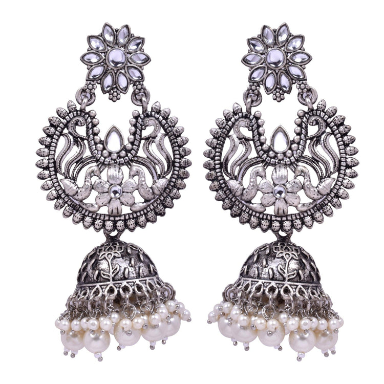 Wedding Style Silver German Oxidized Earrings