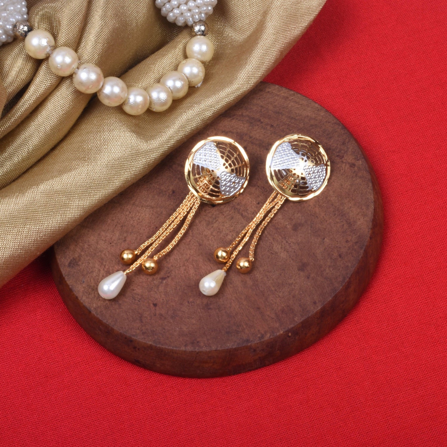 Western Designer Golden Danglers Earring - Steorra Jewels