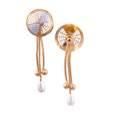 Western Designer Golden Danglers Earring - Steorra Jewels