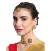 Gold Kundan Stone Choker Necklace Set for Women and Girls
