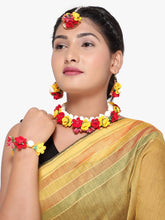 Yellow and Red Floral Jewelry Set
